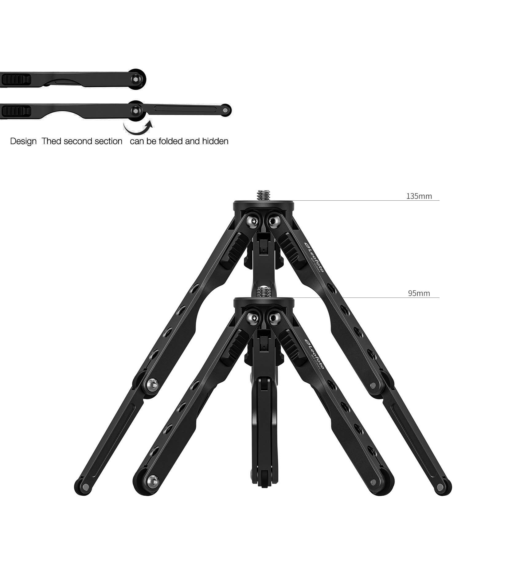 Ministativ MT-03mini mit 20mm Kugelkopf ministativ mt 03mini leofoto 4