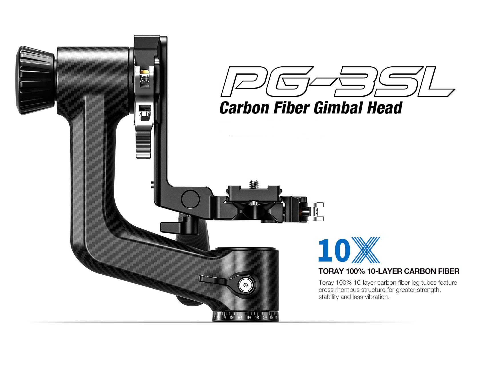 Carbon Gimbal PG-3SL mit Schnellverschluss PG 3SL gimbal leofoto kardan teleobjektiv 20