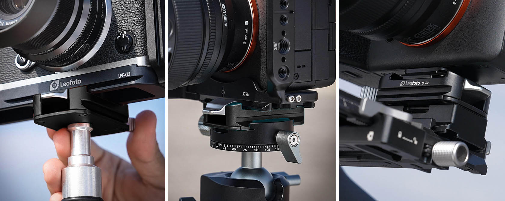 Arca-Wechselbasis QF-02 mit Schnellverschluss QF 02 leofoto arca quick release24